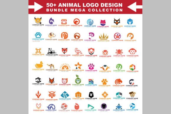 50 Animal Logo Bundle Set: A Versatile Resource for Creative and Business Needs