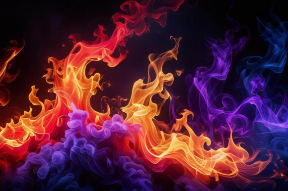 A Colorful Smoke on a Black Background