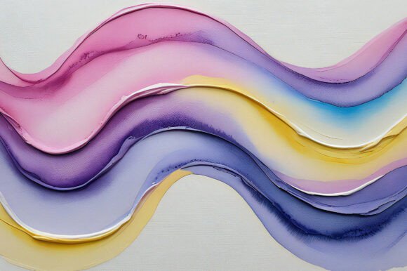 A Colorful Wavy Lines on a White Surface