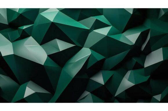 A Green and White Polygonal Background