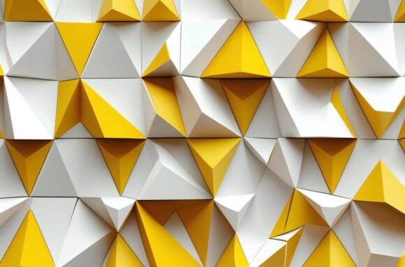 A Wall of White and Yellow Triangles