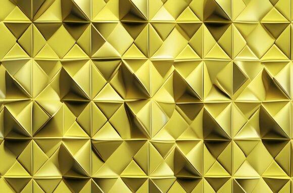 A Yellow Triangle Shaped Surface Texture