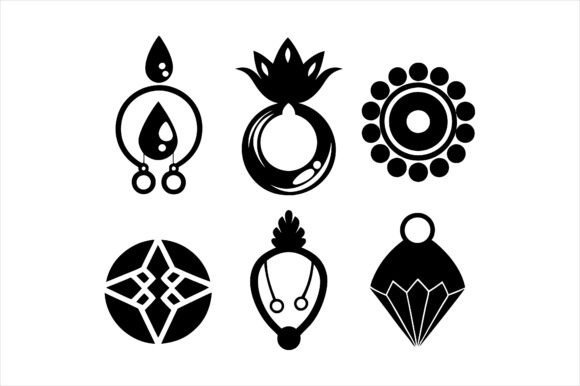 Jewelry Element Silhouette Icon Bundle