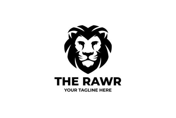 Lion Head Silhouette Logo Vector