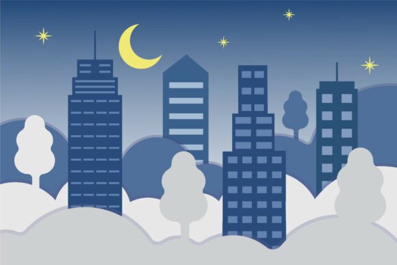Modern Cityscape at Cloud Sky Design: A Versatile Visual Concept for Creative Projects