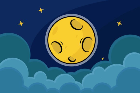 Moon and Sky Night Landscaped Vector: A Versatile Design for Creative Expression