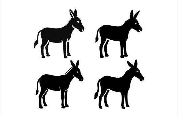 Mule Silhouette Vector Icon Bundle