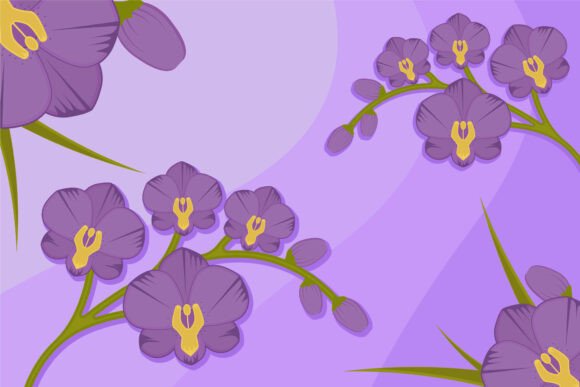 Orchid Flower Landscaped Vector Design