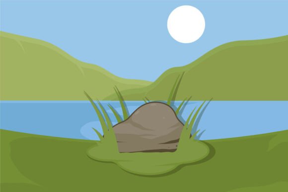 Rock at Nature Landscaped Vector