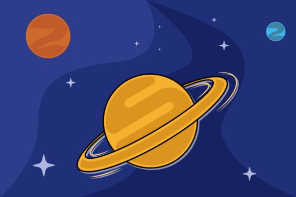 Saturn Planet Landscape View Vector: A Creative Tool for Modern Designers