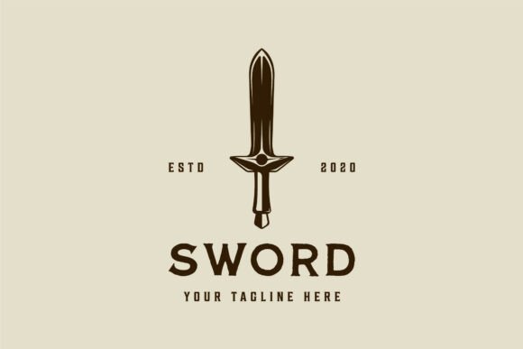 Sword Logo Vintage Vector Illustration